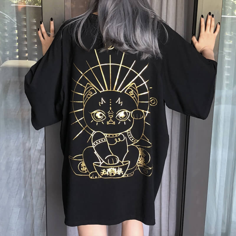Lucky Cat Oversized T-Shirt Lucky Cat Oversized T-Shirt