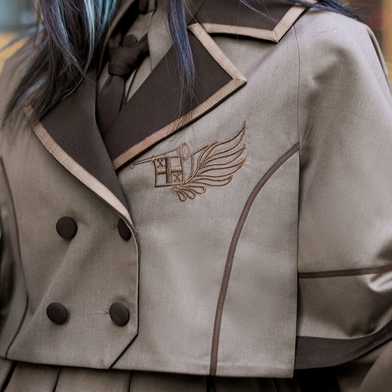 Magical Aesthetic Tan Brown Academia Uniform Dress Magical Aesthetic Tan Brown Academia Uniform Dress