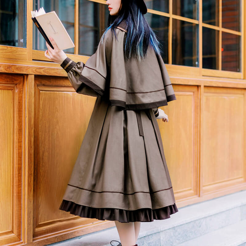 Magical Aesthetic Tan Brown Academia Uniform Dress Magical Aesthetic Tan Brown Academia Uniform Dress