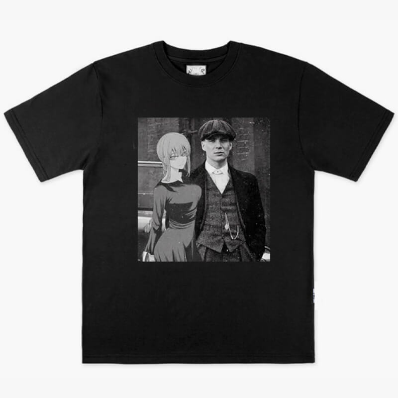 Makima and Thomas Shelby Anime T-Shirt Peaky Blinders Makima and Thomas Shelby Anime T-Shirt Peaky Blinders