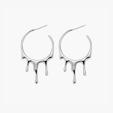 Melted Drop Aesthetic Hoop Earrings Melted Drop Aesthetic Hoop Earrings