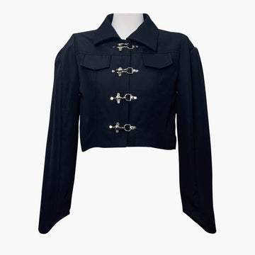 Metal Buckles Black Dark Fashion Jacket Metal Buckles Black Dark Fashion Jacket