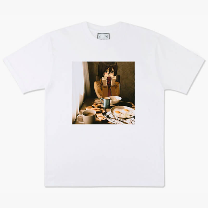 Mikasa Ackerman Breakfast Animecore T-Shirt Attack on Titan Mikasa Ackerman Breakfast Animecore T-Shirt Attack on Titan