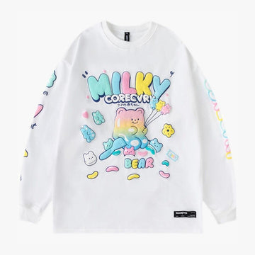 Milky Cute Gummy Bear Sweatshirt - Aesthetic Clothes Shop Milky Cute Gummy Bear Sweatshirt - Aesthetic Clothes Shop