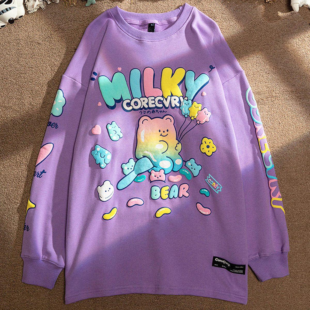 Milky Cute Gummy Bear Sweatshirt - Aesthetic Clothes Shop