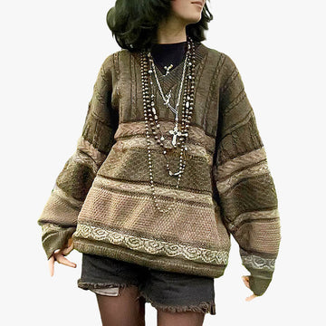 Moss Green Granola Girl Sweater Moss Green Granola Girl Sweater
