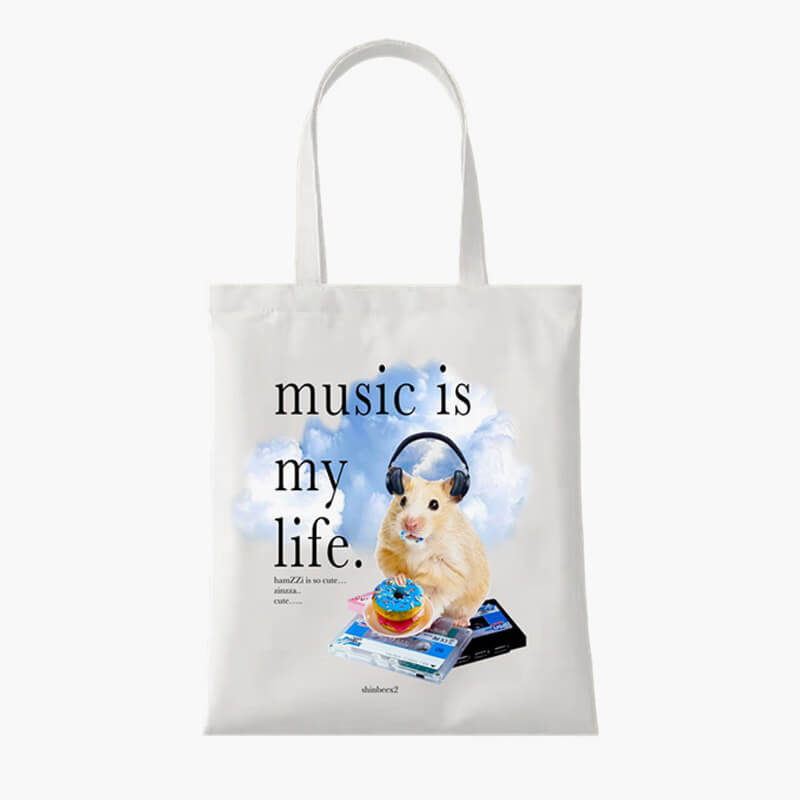 Music is My Life Hamster Tote Bag Music is My Life Hamster Tote Bag