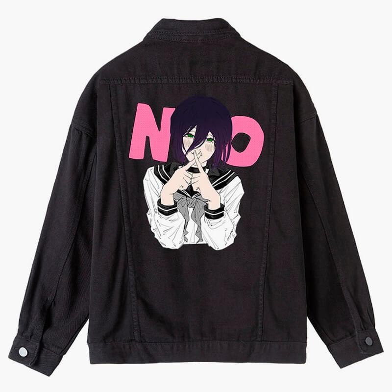 No Reze Yes Denji Chainsaw Man Aesthetic Denim Jacket - Aesthetic Clothes Shop No Reze Yes Denji Chainsaw Man Aesthetic Denim Jacket - Aesthetic Clothes Shop