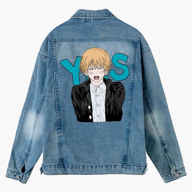 No Reze Yes Denji Chainsaw Man Aesthetic Denim Jacket - Aesthetic Clothes Shop No Reze Yes Denji Chainsaw Man Aesthetic Denim Jacket - Aesthetic Clothes Shop