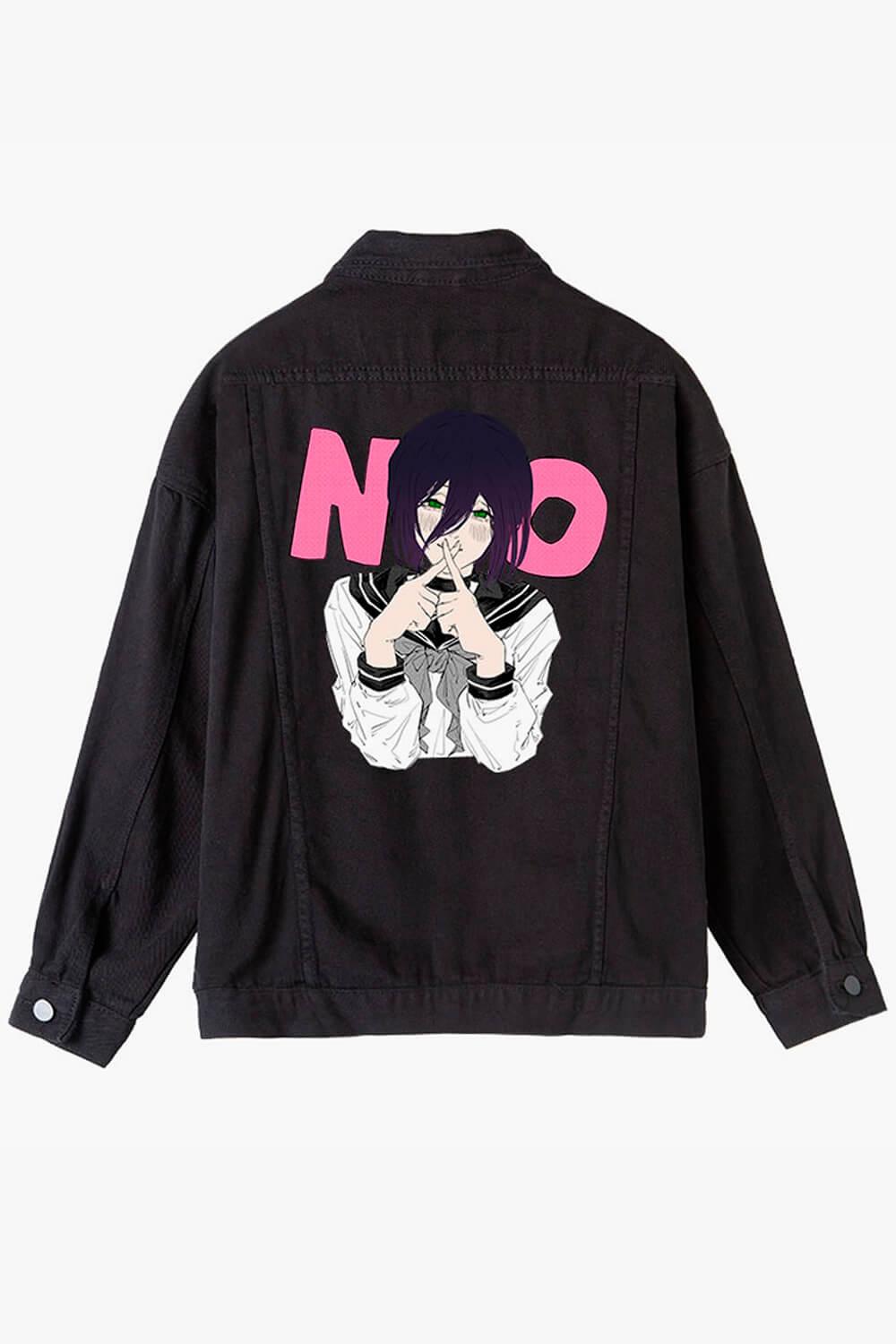 No Reze Yes Denji Chainsaw Man Aesthetic Denim Jacket - Aesthetic Clothes Shop No Reze Yes Denji Chainsaw Man Aesthetic Denim Jacket - Aesthetic Clothes Shop
