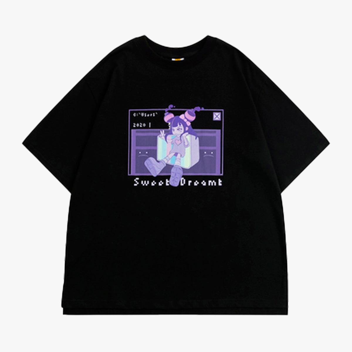 Old Web Anime Girl Hacker T-Shirt - Aesthetic Clothes Shop Old Web Anime Girl Hacker T-Shirt - Aesthetic Clothes Shop