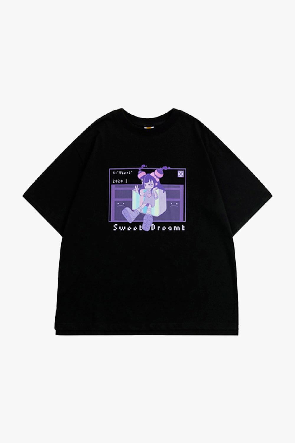 Old Web Anime Girl Hacker T-Shirt - Aesthetic Clothes Shop Old Web Anime Girl Hacker T-Shirt - Aesthetic Clothes Shop