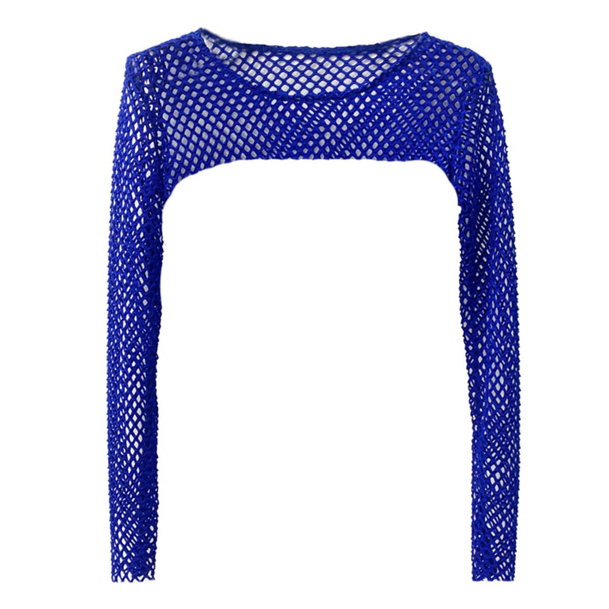 Open Chest Long Sleeve Fishnet Crop Top - Aesthetic Clothes Shop Open Chest Long Sleeve Fishnet Crop Top - Aesthetic Clothes Shop
