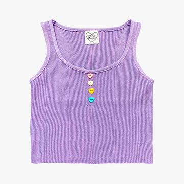 Pastel Color Heart Buttons Crop Top - Aesthetic Clothes Shop Pastel Color Heart Buttons Crop Top - Aesthetic Clothes Shop