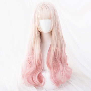 Pastel Pink Gradient Blonde Long Wig - Aesthetic Clothes Shop Pastel Pink Gradient Blonde Long Wig - Aesthetic Clothes Shop