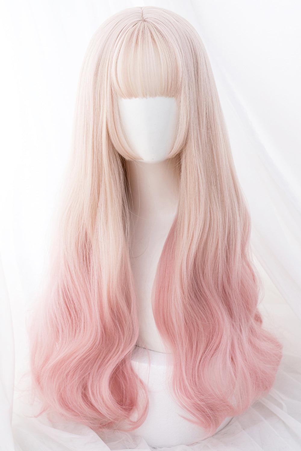 Pastel Pink Gradient Blonde Long Wig - Aesthetic Clothes Shop Pastel Pink Gradient Blonde Long Wig - Aesthetic Clothes Shop