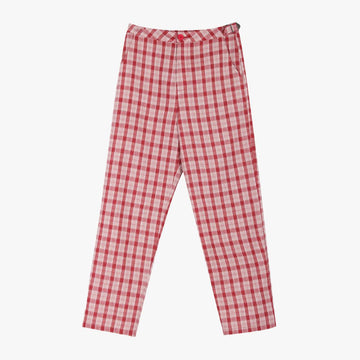 Peach Red Plaid High Waist Pants - Aesthetic Clothes Shop Peach Red Plaid High Waist Pants - Aesthetic Clothes Shop