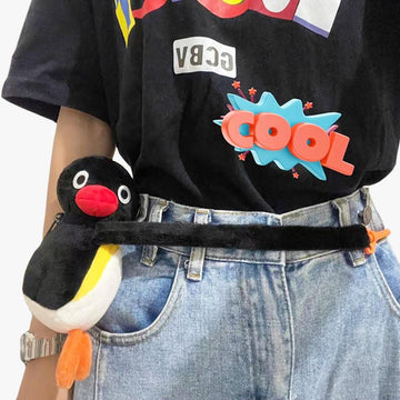 Pingu Penguin Plush Toy Belt Bag
