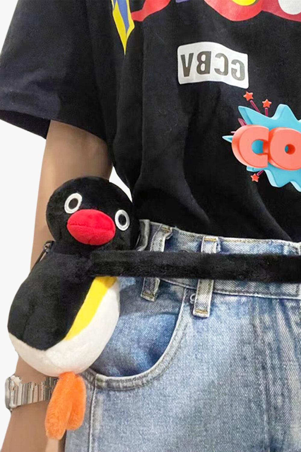 Pingu Penguin Plush Toy Belt Bag - Aesthetic Clothes Shop