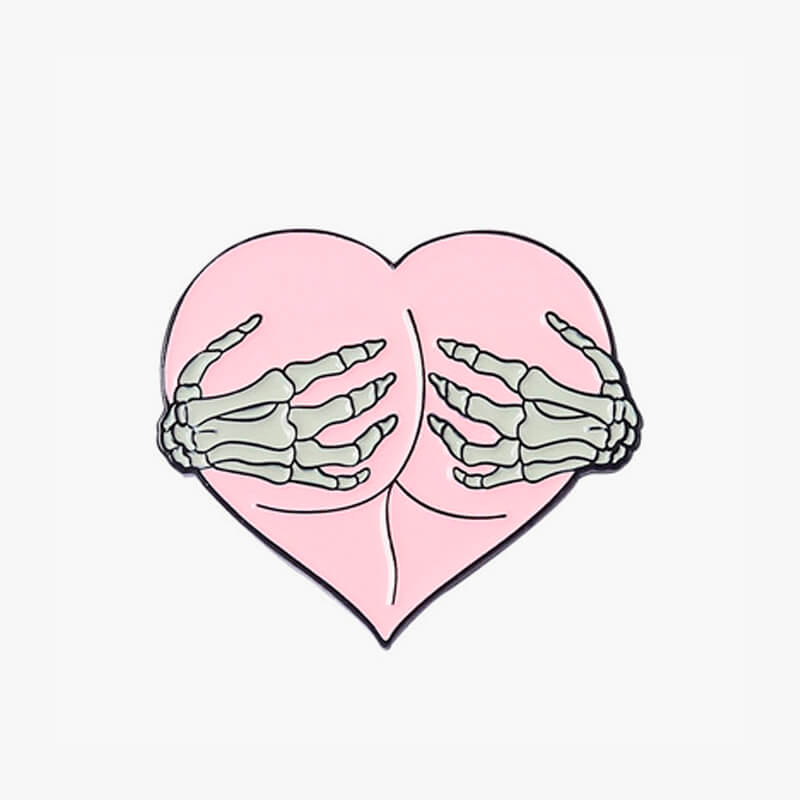 Pink Heart Butt Hug Skeleton Hands Pin Pink Heart Butt Hug Skeleton Hands Pin