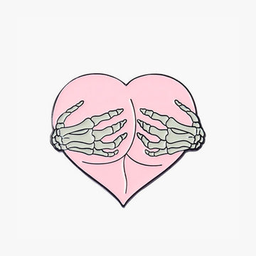 Pink Heart Butt Hug Skeleton Hands Pin Pink Heart Butt Hug Skeleton Hands Pin