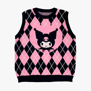 Pink Kuromi Aesthetic Vest Diamond Checkered Pink Kuromi Aesthetic Vest Diamond Checkered