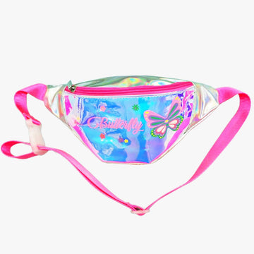 Pink Strap Butterfly Kidcore Waist Bag