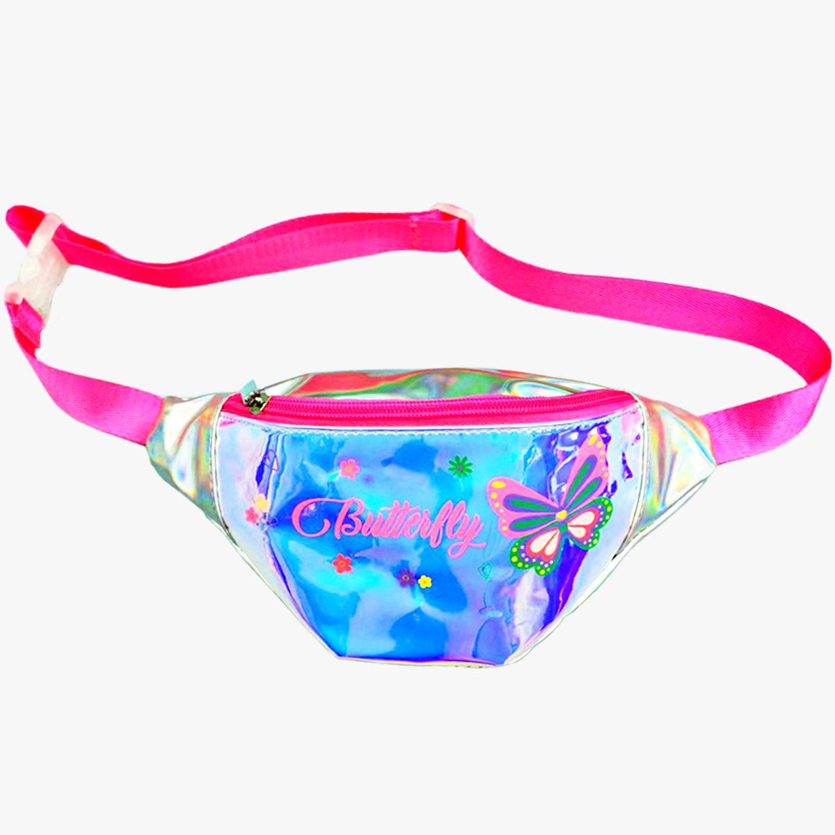 Pink Strap Butterfly Kidcore Waist Bag - Aesthetic Clothes Shop Pink Strap Butterfly Kidcore Waist Bag - Aesthetic Clothes Shop