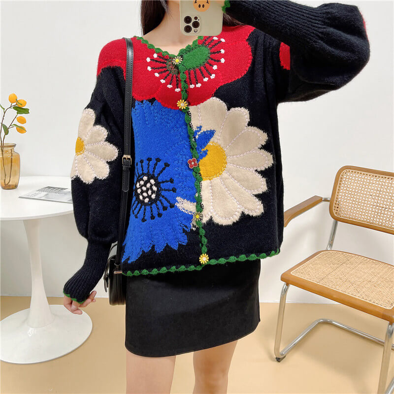 Plant Mom Aesthetic Cardigan Huge Flowers Design Plant Mom Aesthetic Cardigan Huge Flowers Design