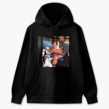 Playboi Carti and Rei Ayanami IRL Anime Aesthetic Hoodie Playboi Carti and Rei Ayanami IRL Anime Aesthetic Hoodie