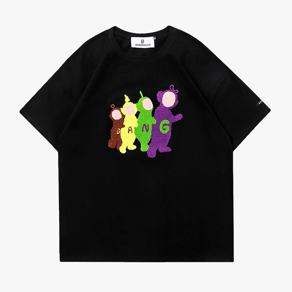 Plush Telebabies Gang Embroidery T-Shirt - Aesthetic Clothes Shop Plush Telebabies Gang Embroidery T-Shirt - Aesthetic Clothes Shop