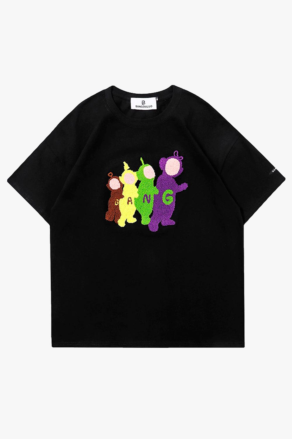 Plush Telebabies Gang Embroidery T-Shirt - Aesthetic Clothes Shop Plush Telebabies Gang Embroidery T-Shirt - Aesthetic Clothes Shop