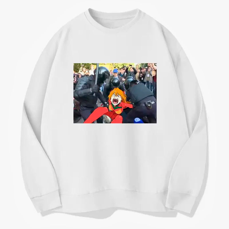 Police Detained Asuka Langle in Riot Sweatshirt Animecore Police Detained Asuka Langle in Riot Sweatshirt Animecore
