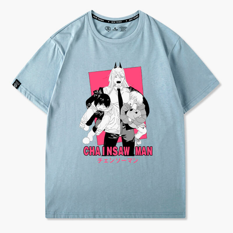 Power Carrying Aki and Denji T-Shirt Chainsaw Man Power Carrying Aki and Denji T-Shirt Chainsaw Man