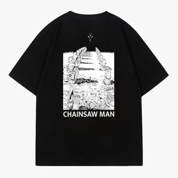 Praying Astronauts Chainsaw Man T-Shirt Black Praying Astronauts Chainsaw Man T-Shirt Black
