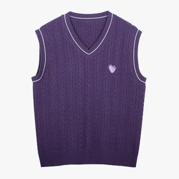Purple Heart Knit Aesthetic Vest