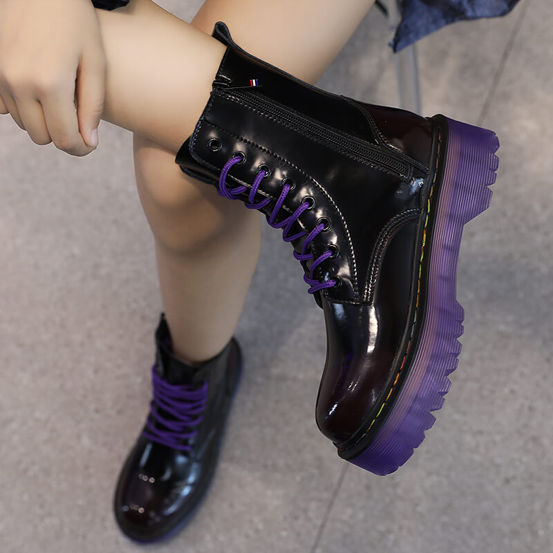 Purple Sole High Ankle Martens Boots Purple Sole High Ankle Martens Boots