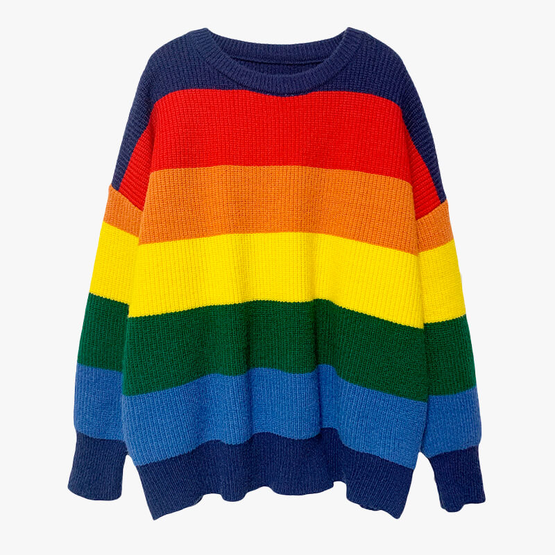 Rainbow Aesthetic Oversized Sweater Rainbow Aesthetic Oversized Sweater