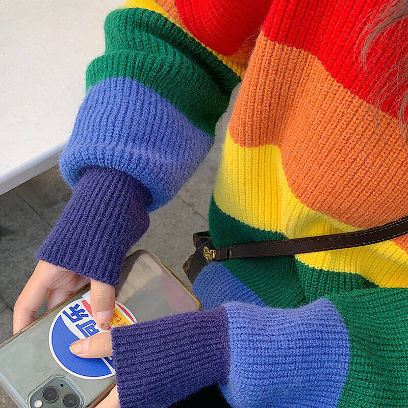 Rainbow Aesthetic Oversized Sweater Rainbow Aesthetic Oversized Sweater