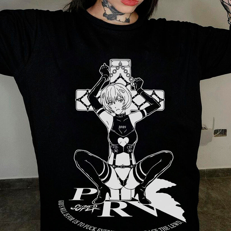 Rei Ayanami Bound to Cross Hot EGirl T-Shirt Rei Ayanami Bound to Cross Hot EGirl T-Shirt