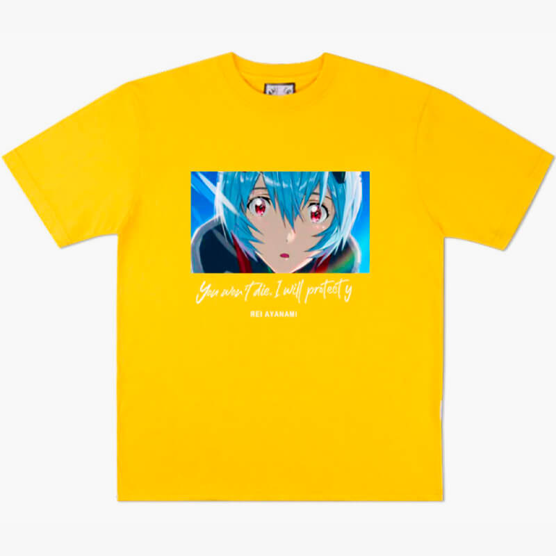 Rei Ayanami You Won't Die I'll Protect You Anime T-Shirt Rei Ayanami You Won't Die I'll Protect You Anime T-Shirt