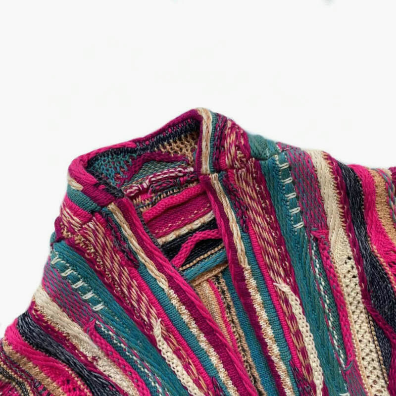 Retro Aesthetic Coogi Cardigan Wine Pink Color Retro Aesthetic Coogi Cardigan Wine Pink Color