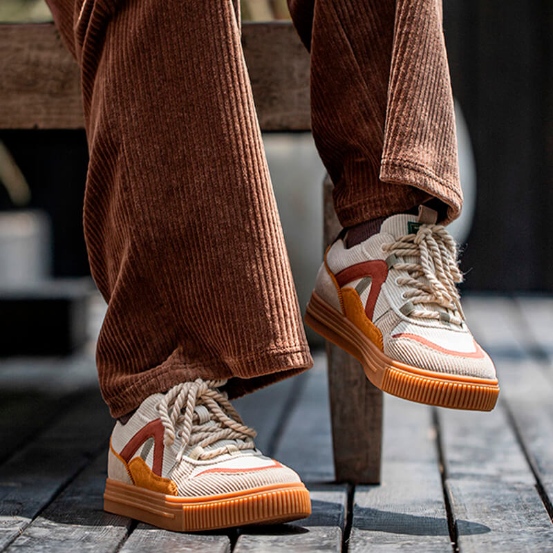 Retro Corduroy Brown Sneakers Shoes For Women Retro Corduroy Brown Sneakers Shoes For Women
