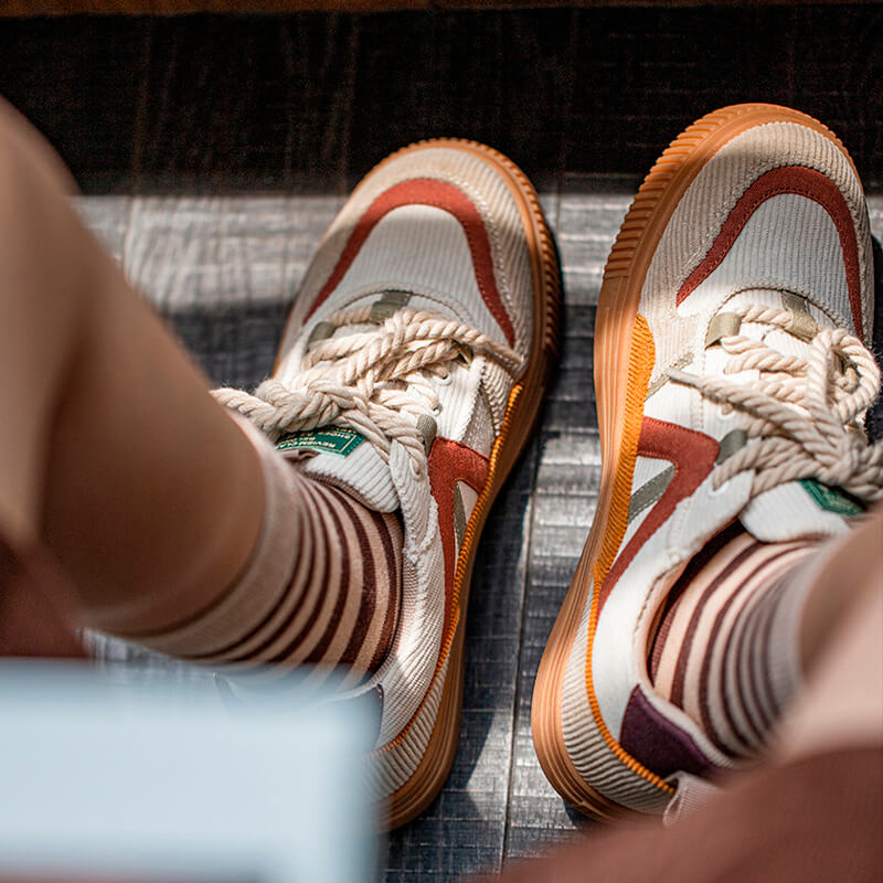 Retro Corduroy Brown Sneakers Shoes For Women Retro Corduroy Brown Sneakers Shoes For Women