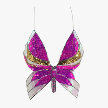 Sequin Butterfly Aesthetic Crop Top