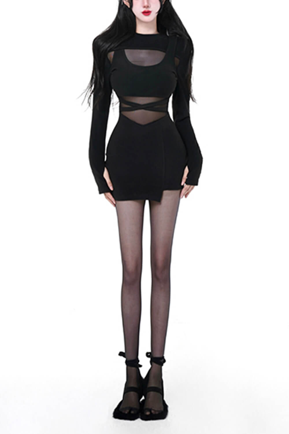 Sexy EGirl Dress Long-Sleeved Extreme Shoulder Top Sexy EGirl Dress Long-Sleeved Extreme Shoulder Top