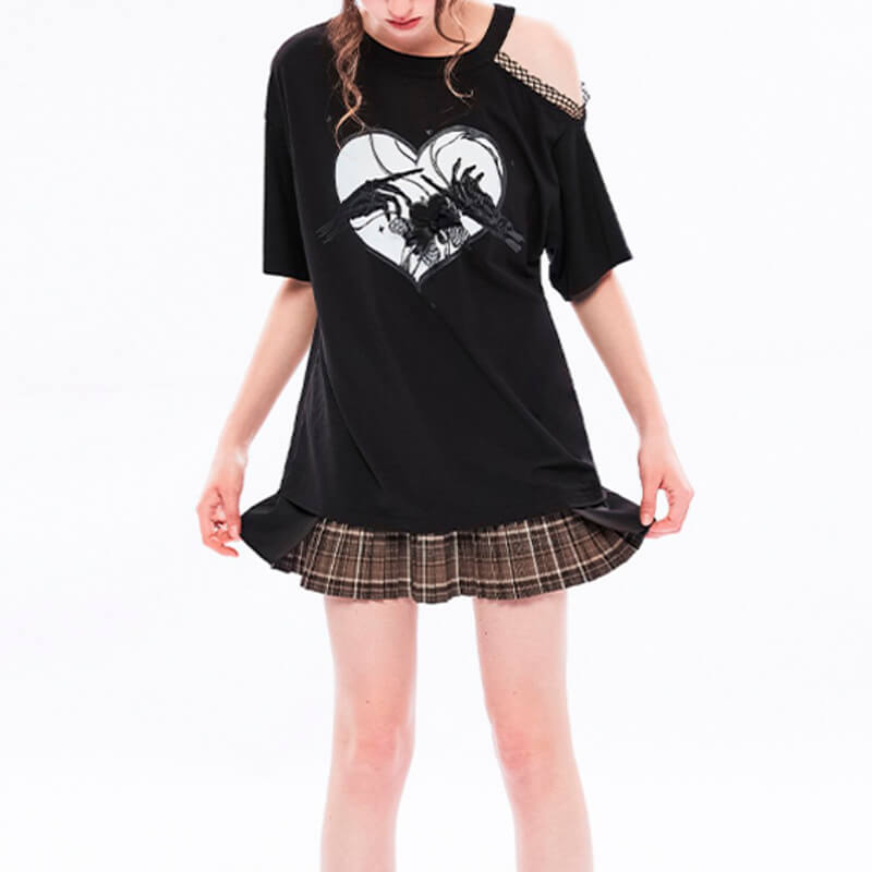 Skeleton Hands Touch Goth T-Shirt Skeleton Hands Touch Goth T-Shirt