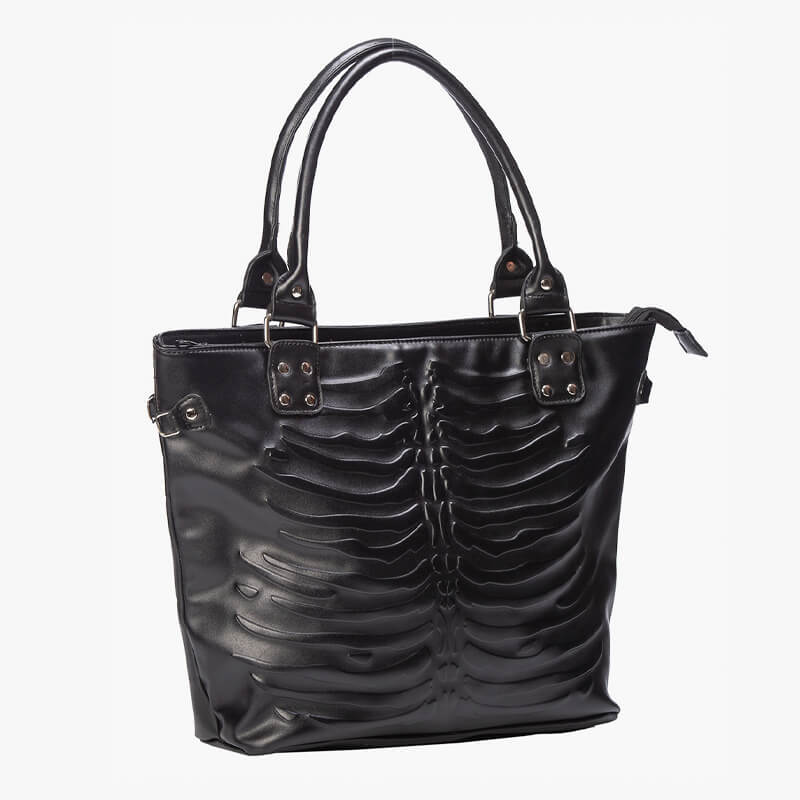 Skeleton Ribs Tote Handbag Addamscore Aesthetic Skeleton Ribs Tote Handbag Addamscore Aesthetic