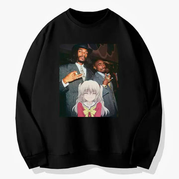 Snoop Dogg Tupac and Cute Anime Girl Sweatshirt Animecore Snoop Dogg Tupac and Cute Anime Girl Sweatshirt Animecore