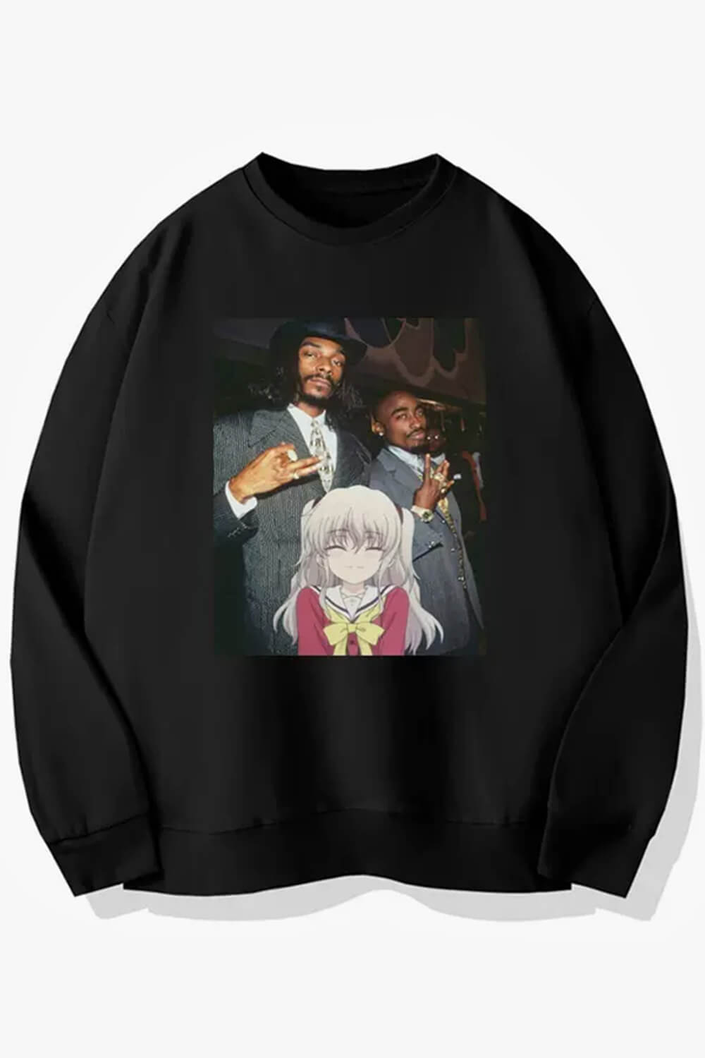 Snoop Dogg Tupac and Cute Anime Girl Sweatshirt Animecore Snoop Dogg Tupac and Cute Anime Girl Sweatshirt Animecore